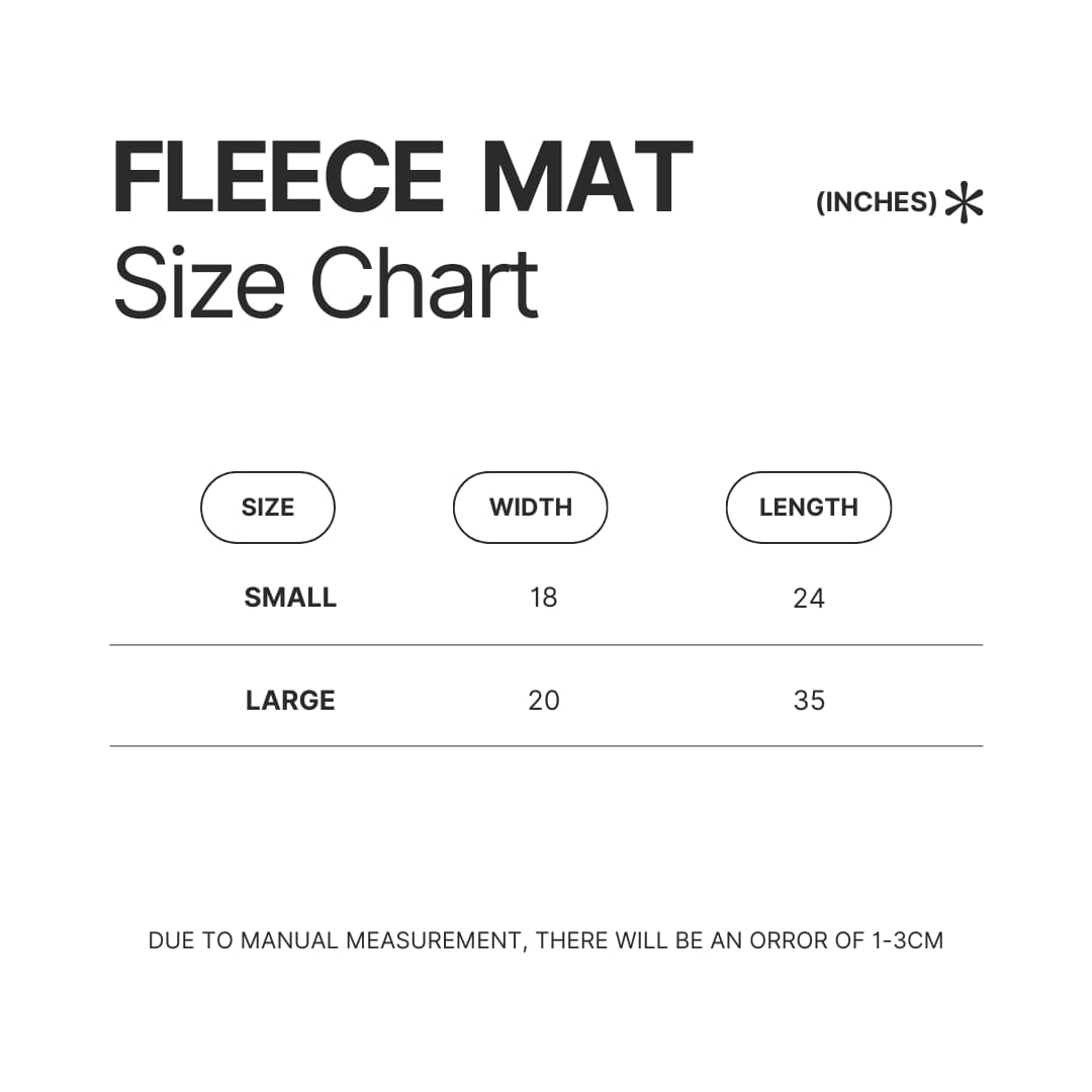 Fleece Mat Size Chart - Kengan Ashura Store